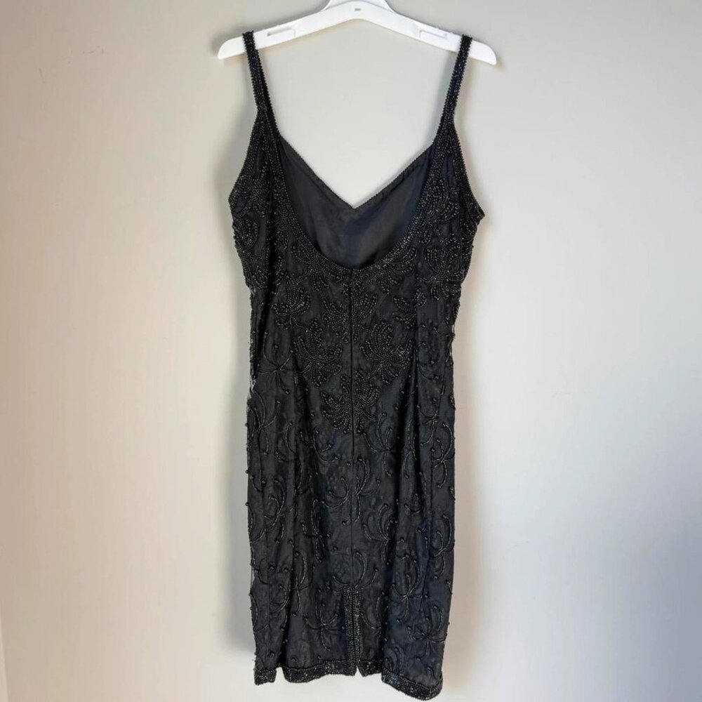 Vintage black beaded mini dress